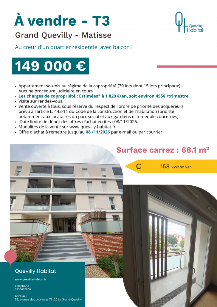 Cahier de vente - Carré Matisse - APT n°7-8-Affiche Hall